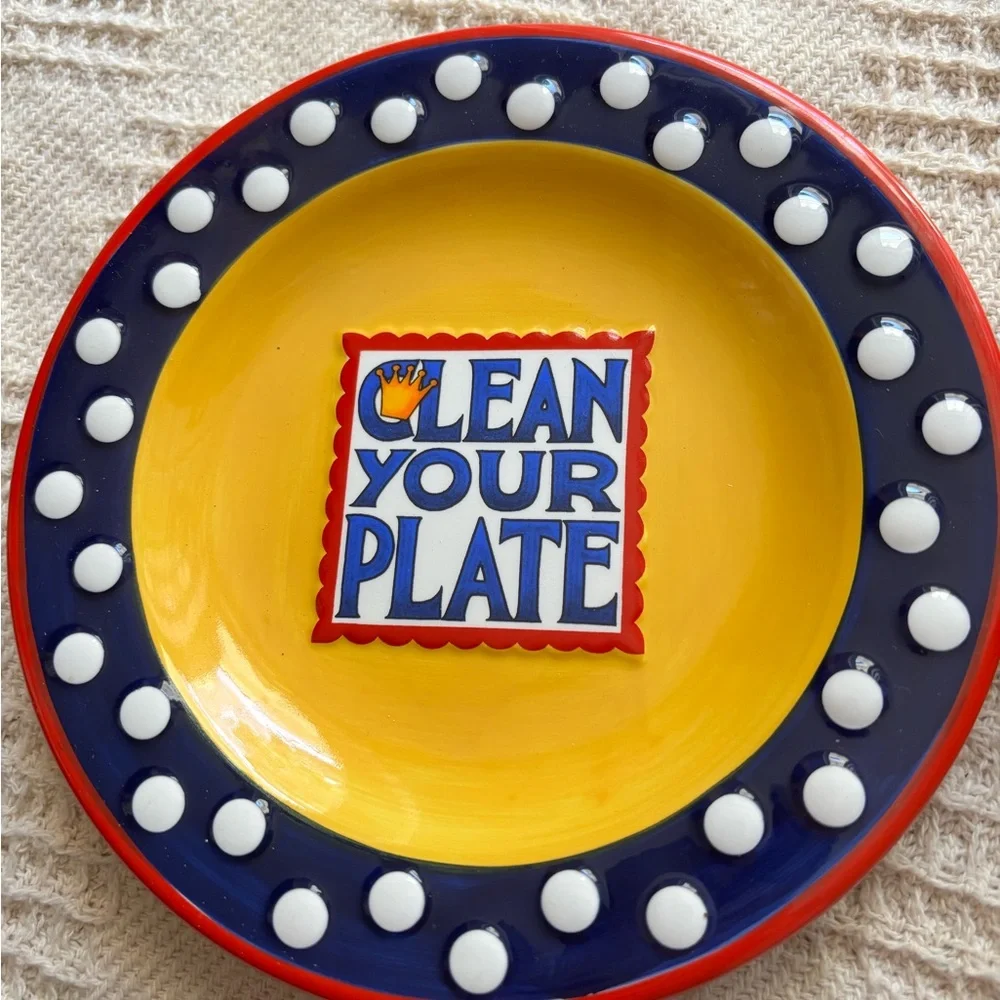 Set of 2 Mary Engelbreit Queen of the Kitchen- Mind Your Manners Salad Plates
